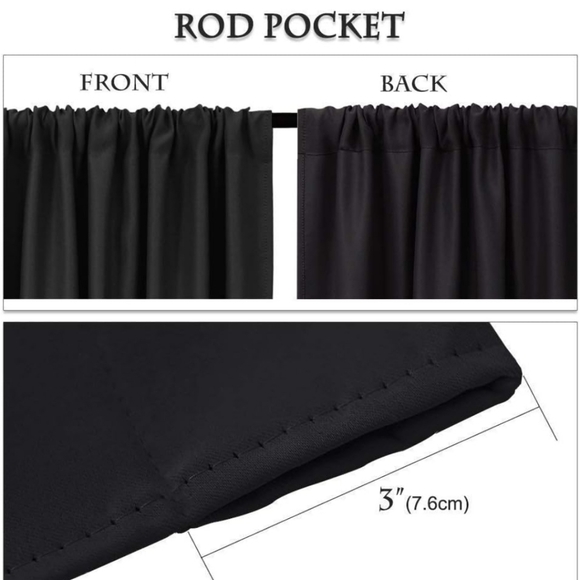 Pony Dance Blackout Curtains - Black - 42W by 45L - Picture 4 of 6